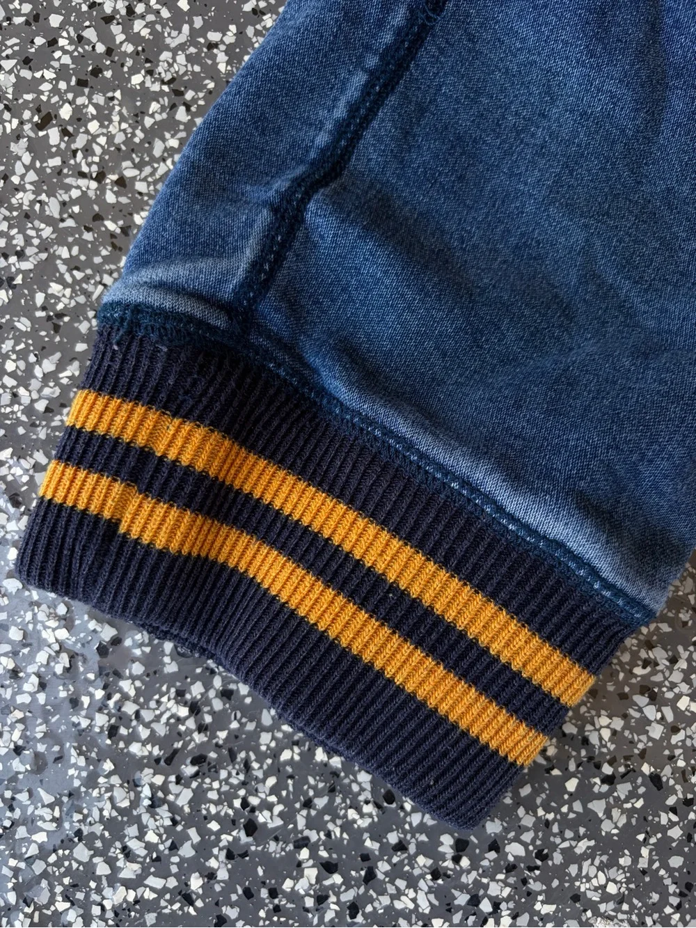 Blue Polo Ralph Lauren Jogger Sweatpants with Yellow Stripe Trim